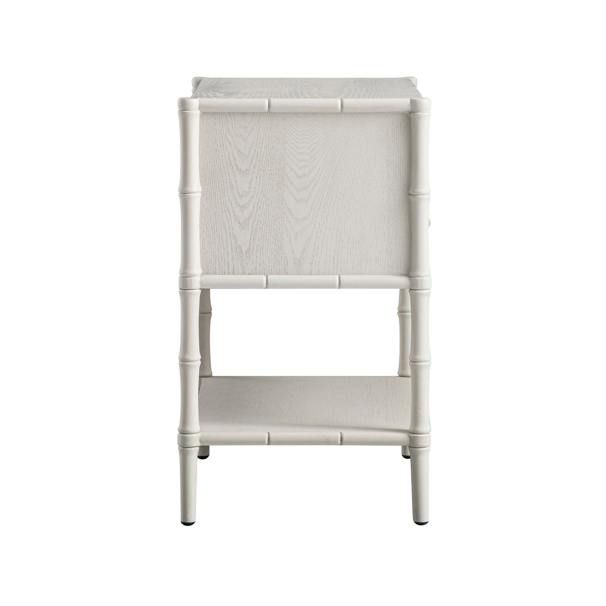 Elstowe Faux Bamboo 2-Drawer Bedside Table, Shaded White