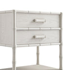 Elstowe Faux Bamboo 2-Drawer Bedside Table, Shaded White