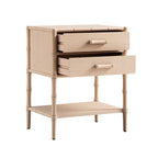Elstowe Faux Bamboo 2-Drawer Bedside Table, Nude Pink