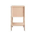 Elstowe Faux Bamboo 2-Drawer Bedside Table, Nude Pink