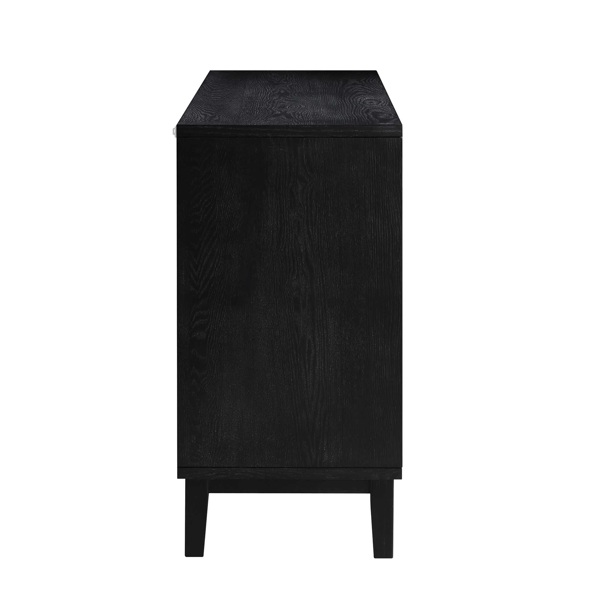 Bianca Chip Carved 3 Door Sideboard, Antique Bronze & Black