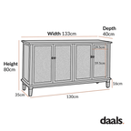 Chantilly Whitewashed Carved Large Sideboard
