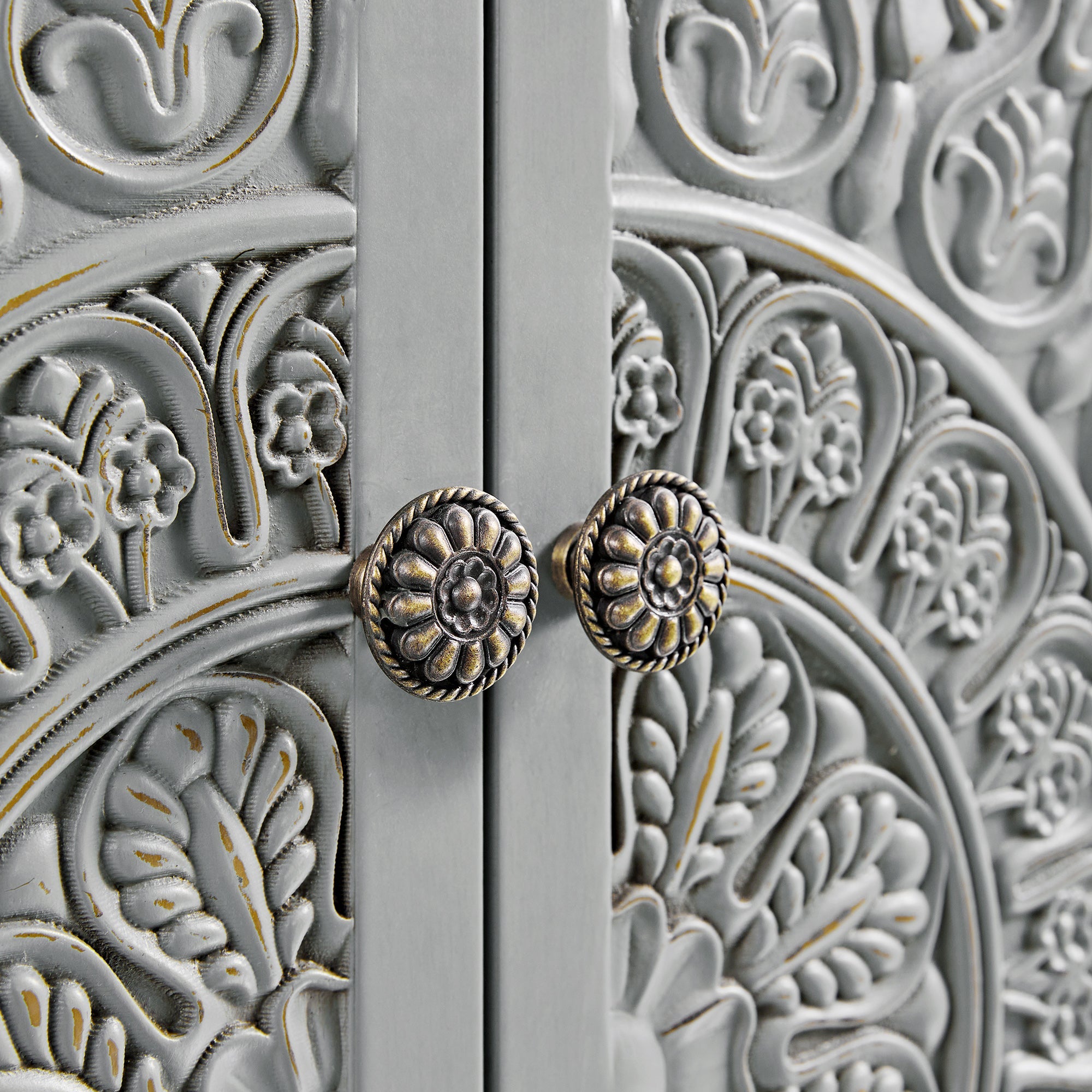 Chantilly Mid Grey Carved Large Sideboard