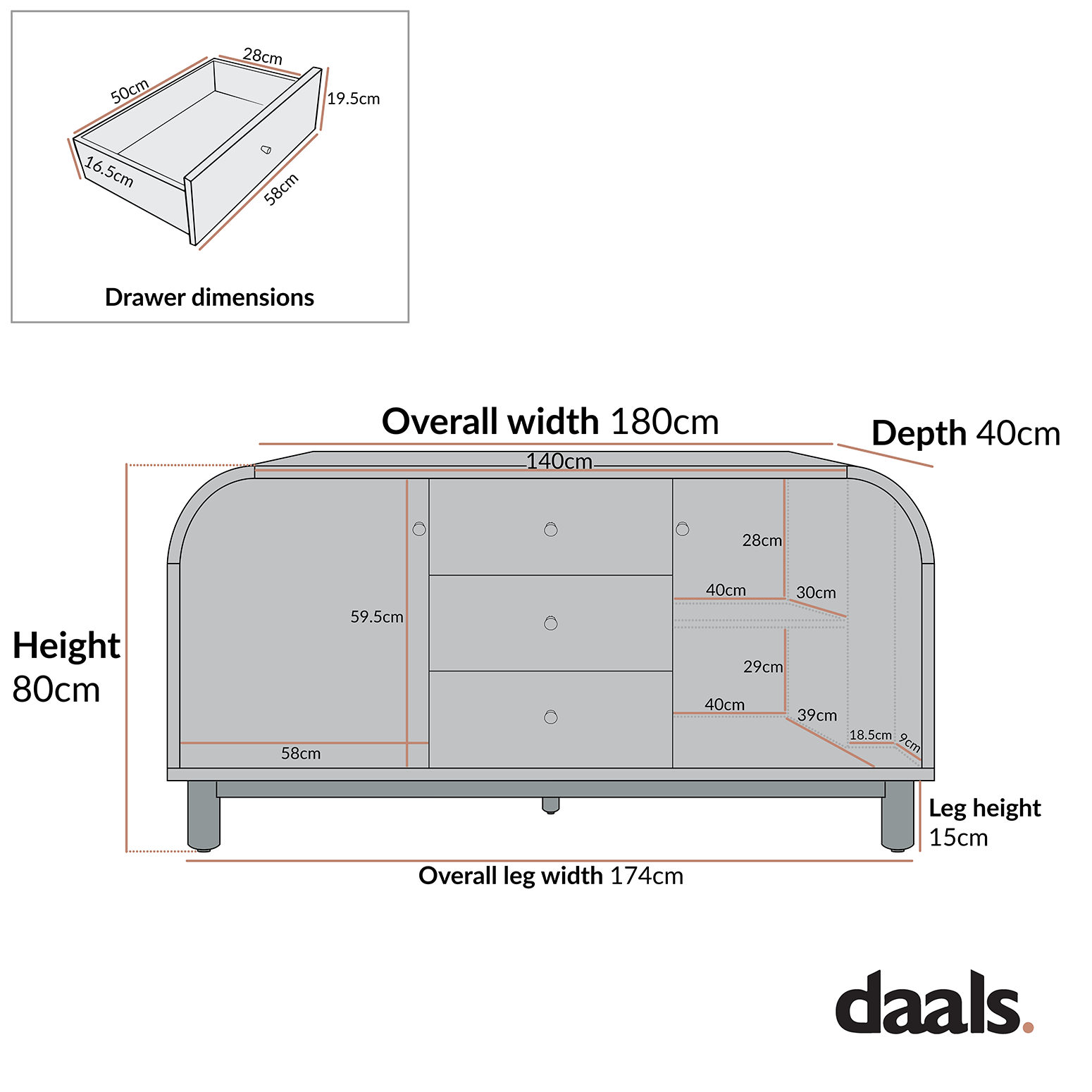 Maude Wide 3-Drawer Sideboard, Natural Ash