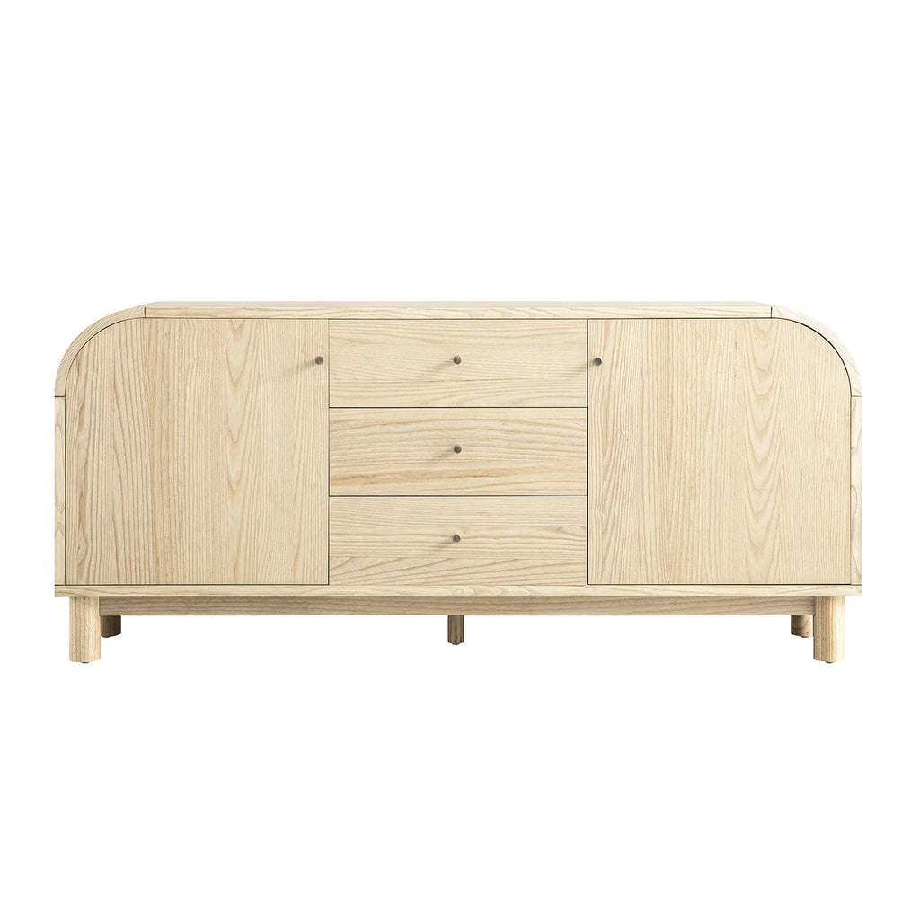 Maude Wide 3-Drawer Sideboard, Natural Ash
