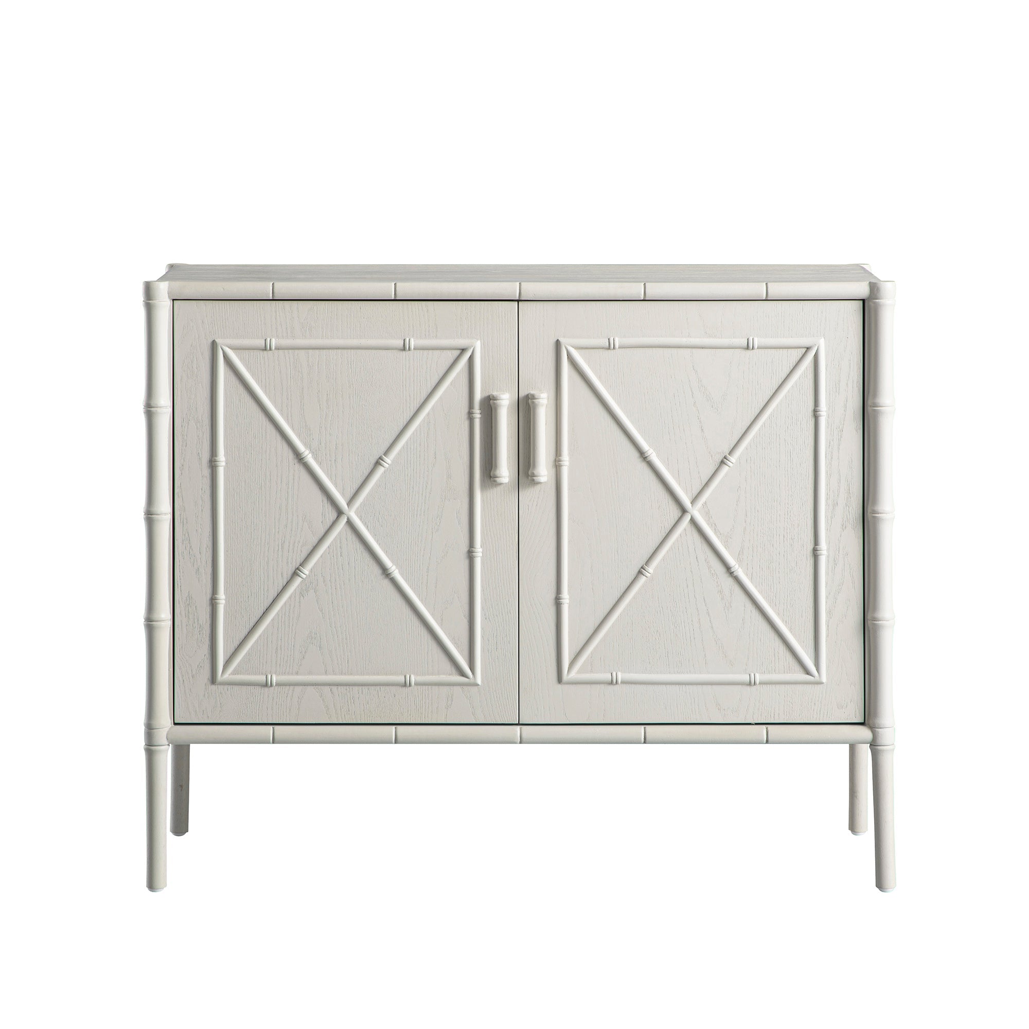 Elstowe Faux Bamboo Small Sideboard, Shaded White