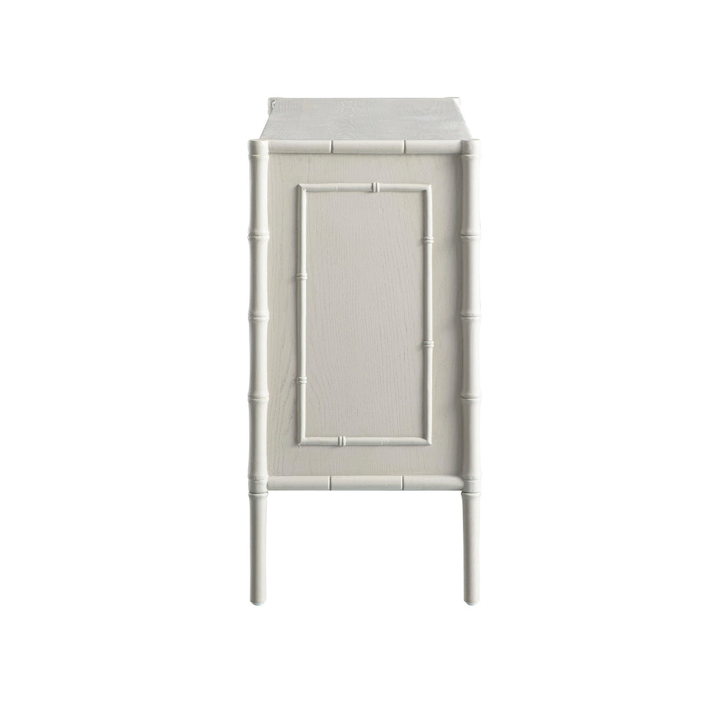 Elstowe Faux Bamboo Small Sideboard, Shaded White