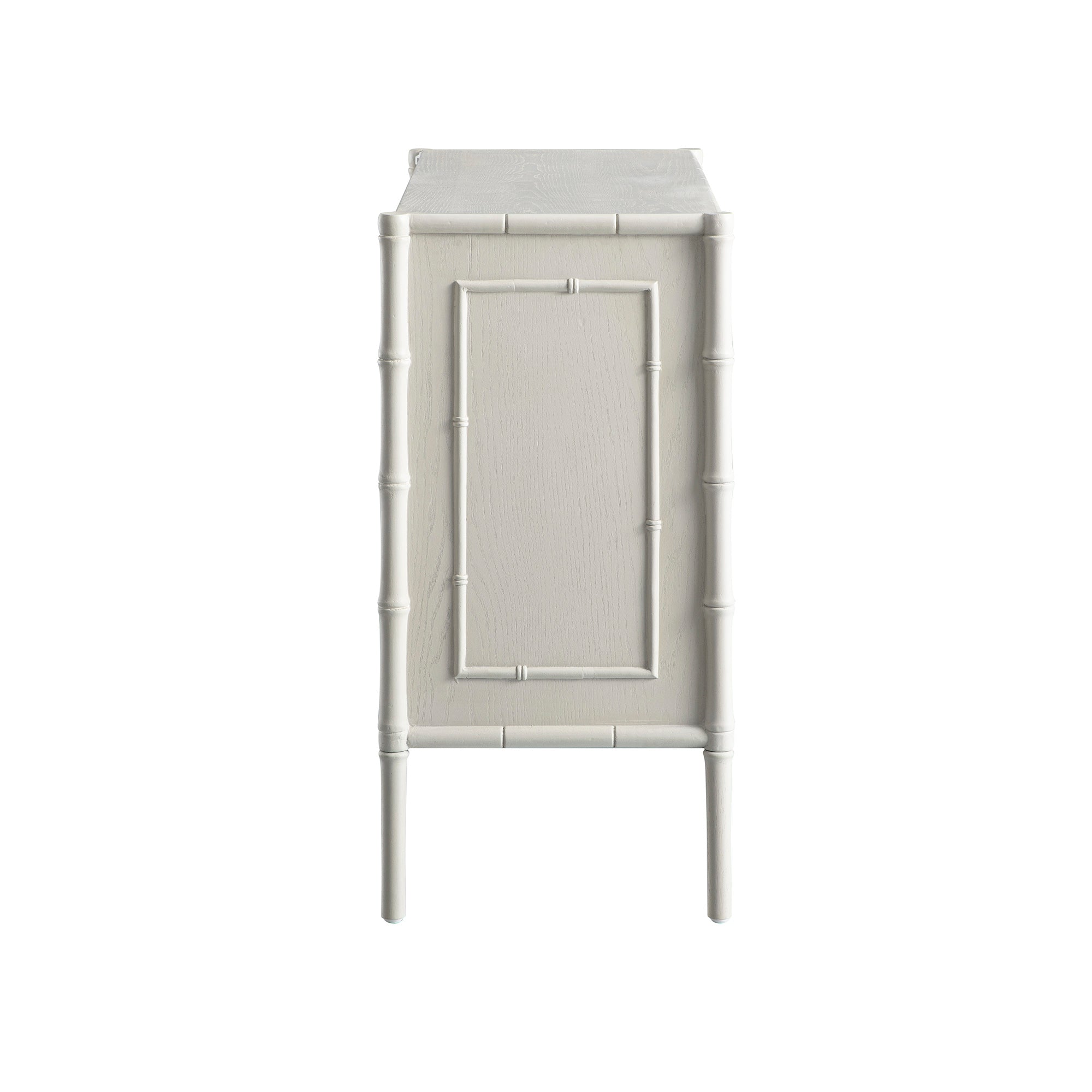 Elstowe Faux Bamboo Small Sideboard, Shaded White