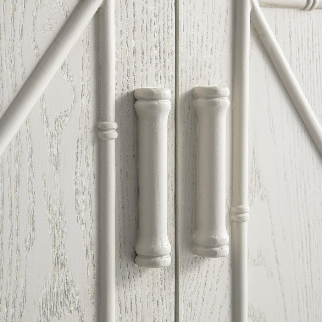 Elstowe Faux Bamboo Small Sideboard, Shaded White