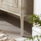 Elstowe Faux Bamboo Small Sideboard, Shaded White