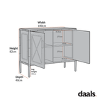 Elstowe Faux Bamboo Small Sideboard, Nude Pink