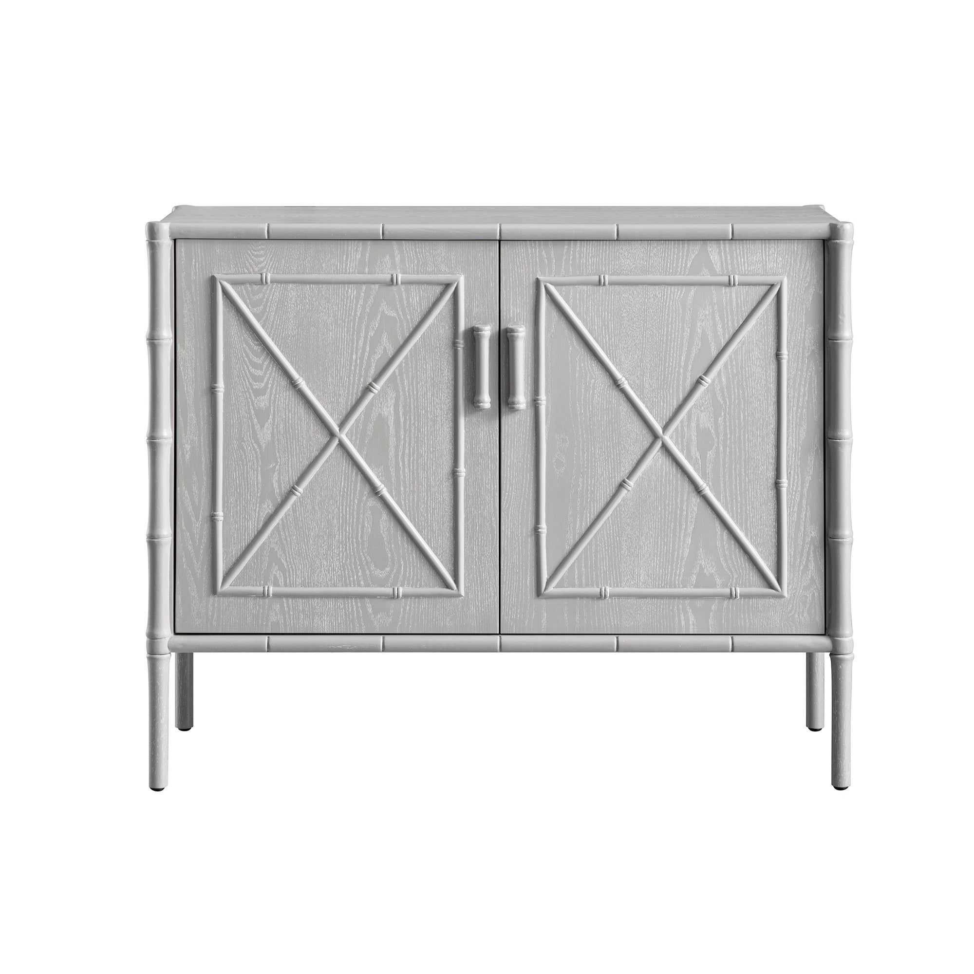 Elstowe Faux Bamboo Small Sideboard, Warm Grey