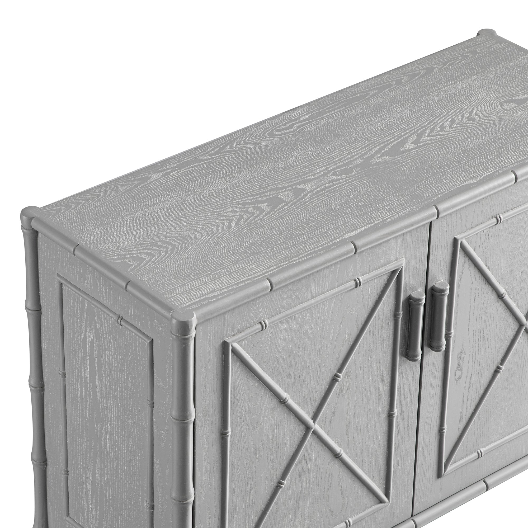 Elstowe Faux Bamboo Small Sideboard, Warm Grey