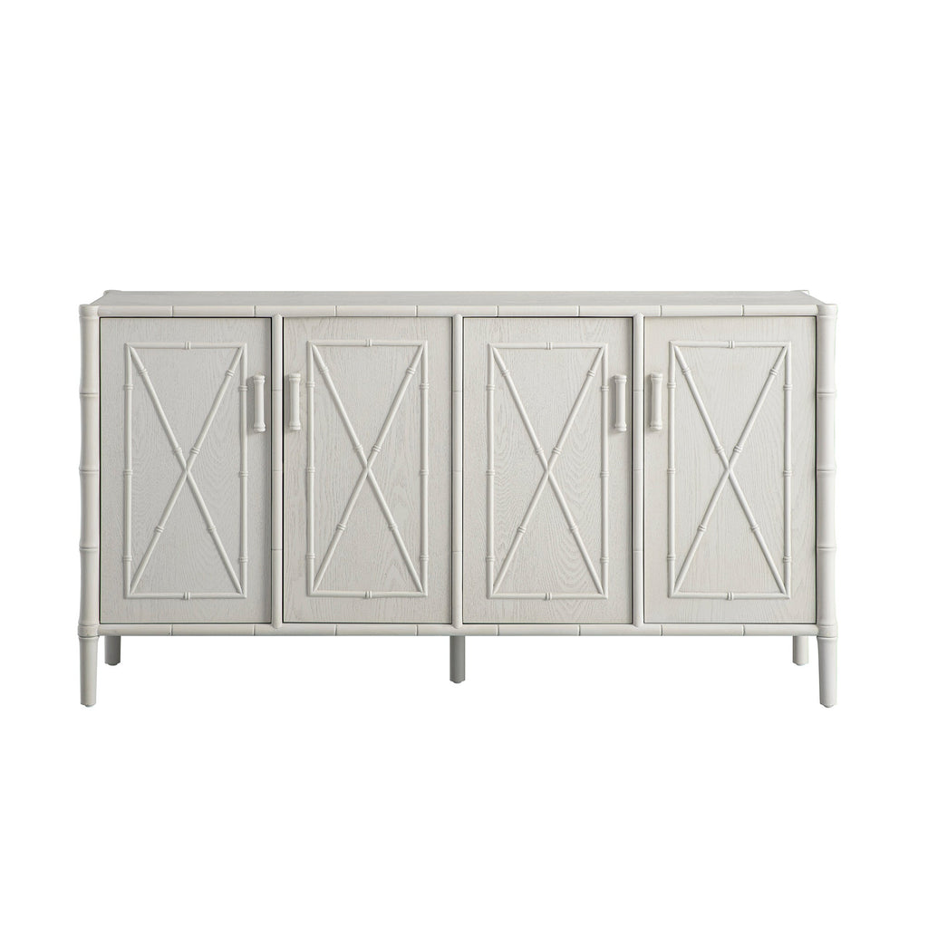 Elstowe Faux Bamboo Large Sideboard, Shaded White