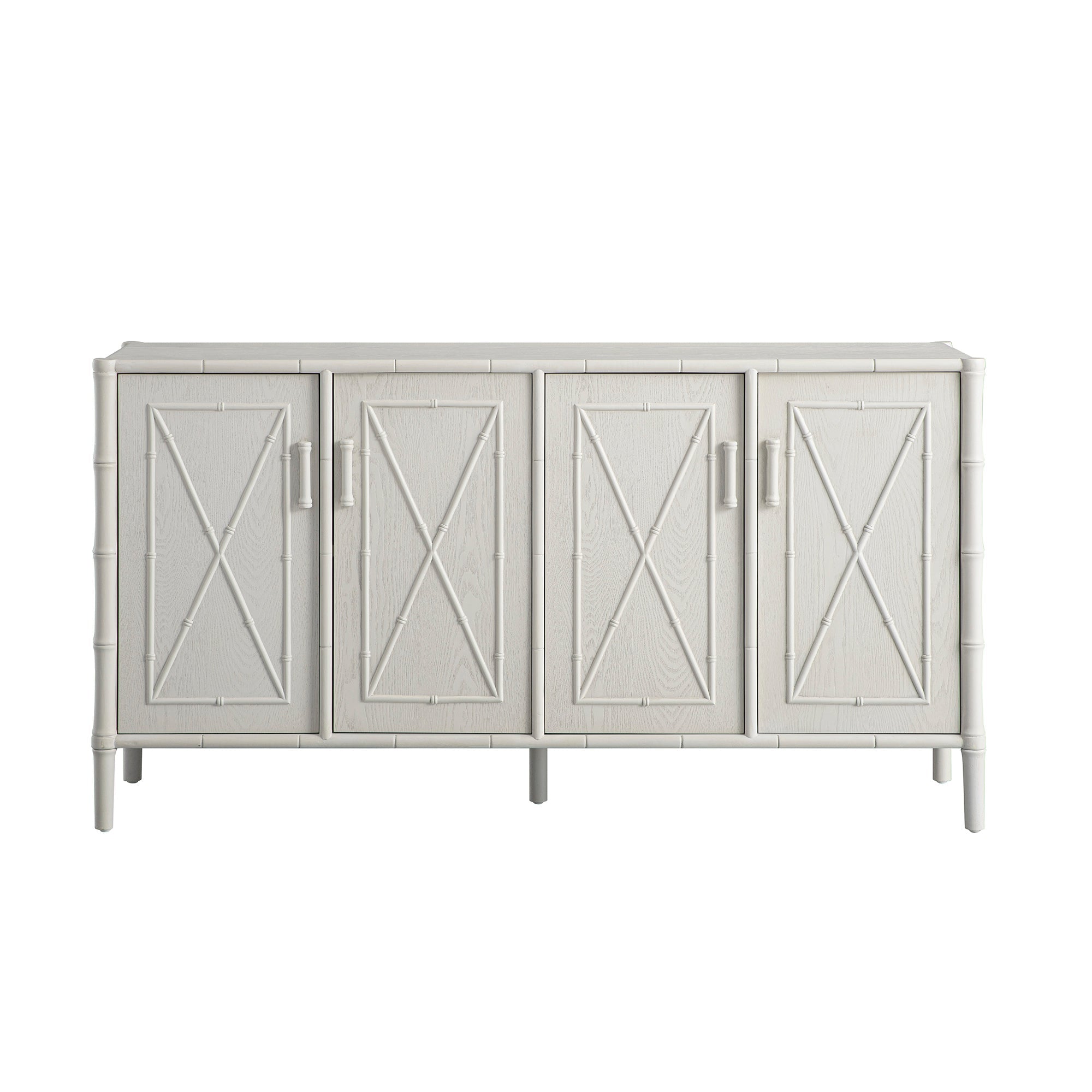Elstowe Faux Bamboo Large Sideboard, Shaded White
