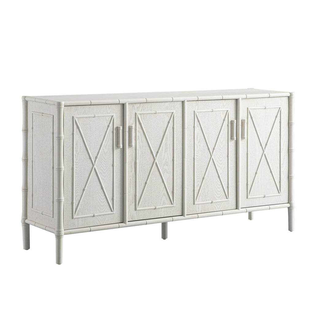 Elstowe Faux Bamboo Large Sideboard, Shaded White