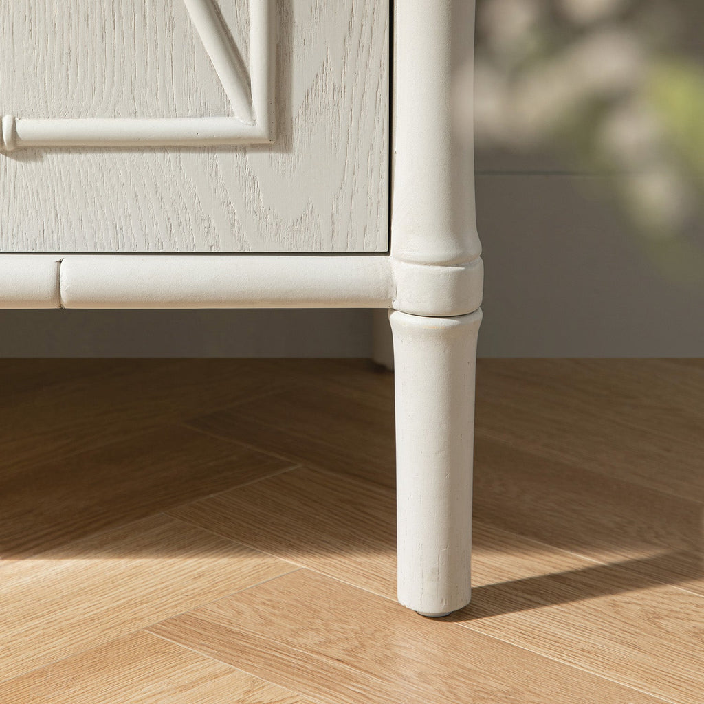 Elstowe Faux Bamboo Large Sideboard, Shaded White