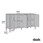 Elstowe Faux Bamboo Large Sideboard, Shaded White