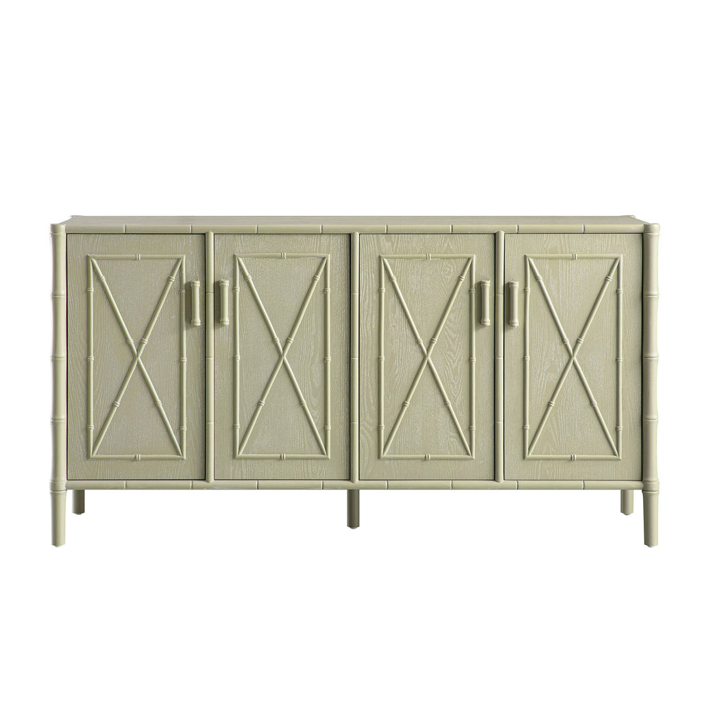 Elstowe Faux Bamboo Large Sideboard, Sage Green
