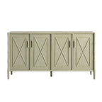 Elstowe Faux Bamboo Large Sideboard, Sage Green