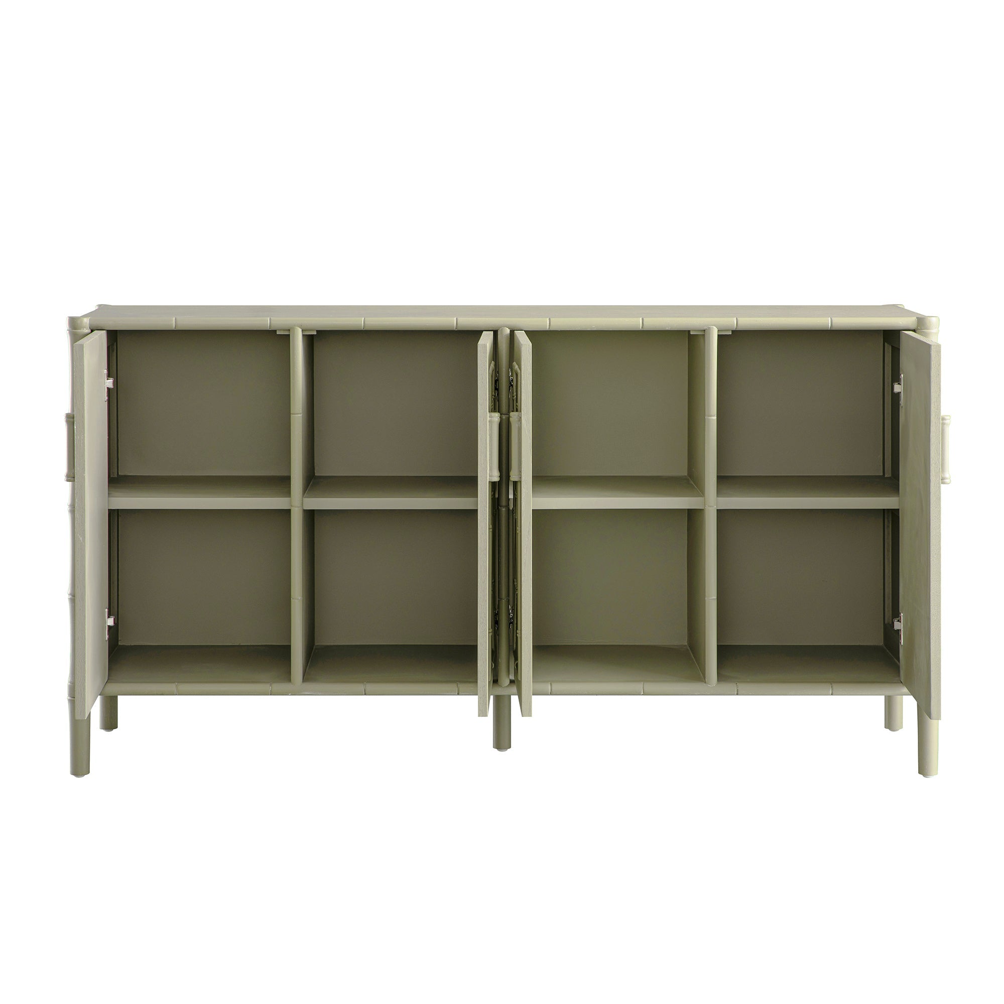 Elstowe Faux Bamboo Large Sideboard, Sage Green