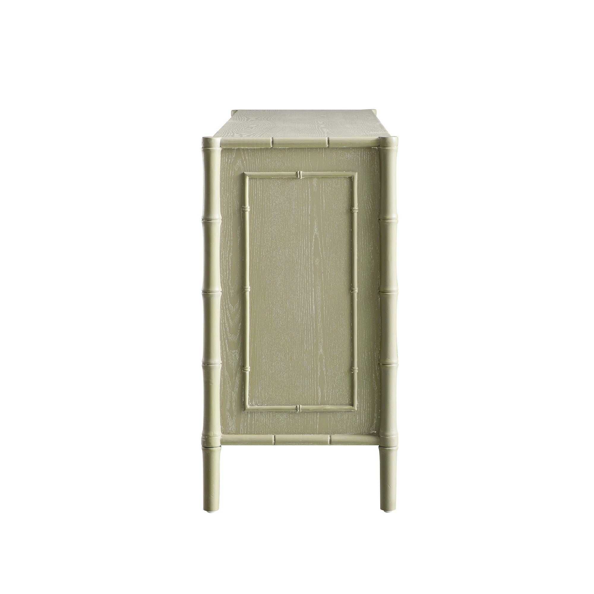 Elstowe Faux Bamboo Large Sideboard, Sage Green