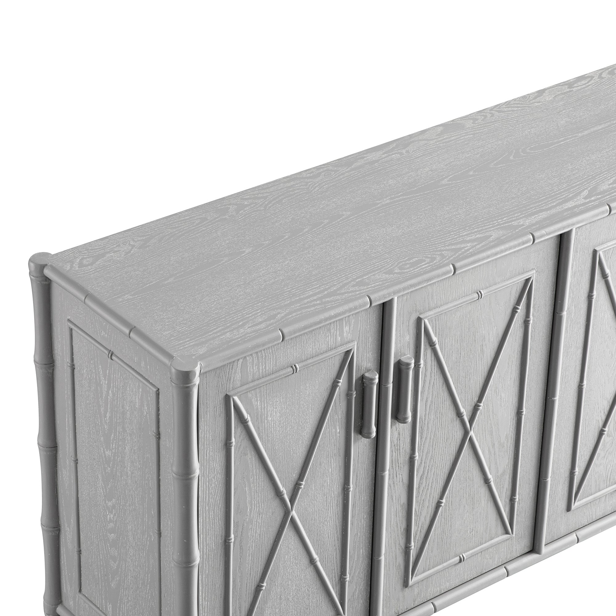 Elstowe Faux Bamboo Large Sideboard, Warm Grey