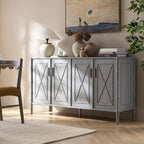 Elstowe Faux Bamboo Large Sideboard, Warm Grey