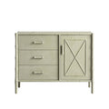 Elstowe Faux Bamboo 1-Door 3-Drawer Sideboard, Sage Green