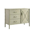 Elstowe Faux Bamboo 1-Door 3-Drawer Sideboard, Sage Green