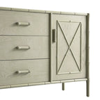 Elstowe Faux Bamboo 1-Door 3-Drawer Sideboard, Sage Green
