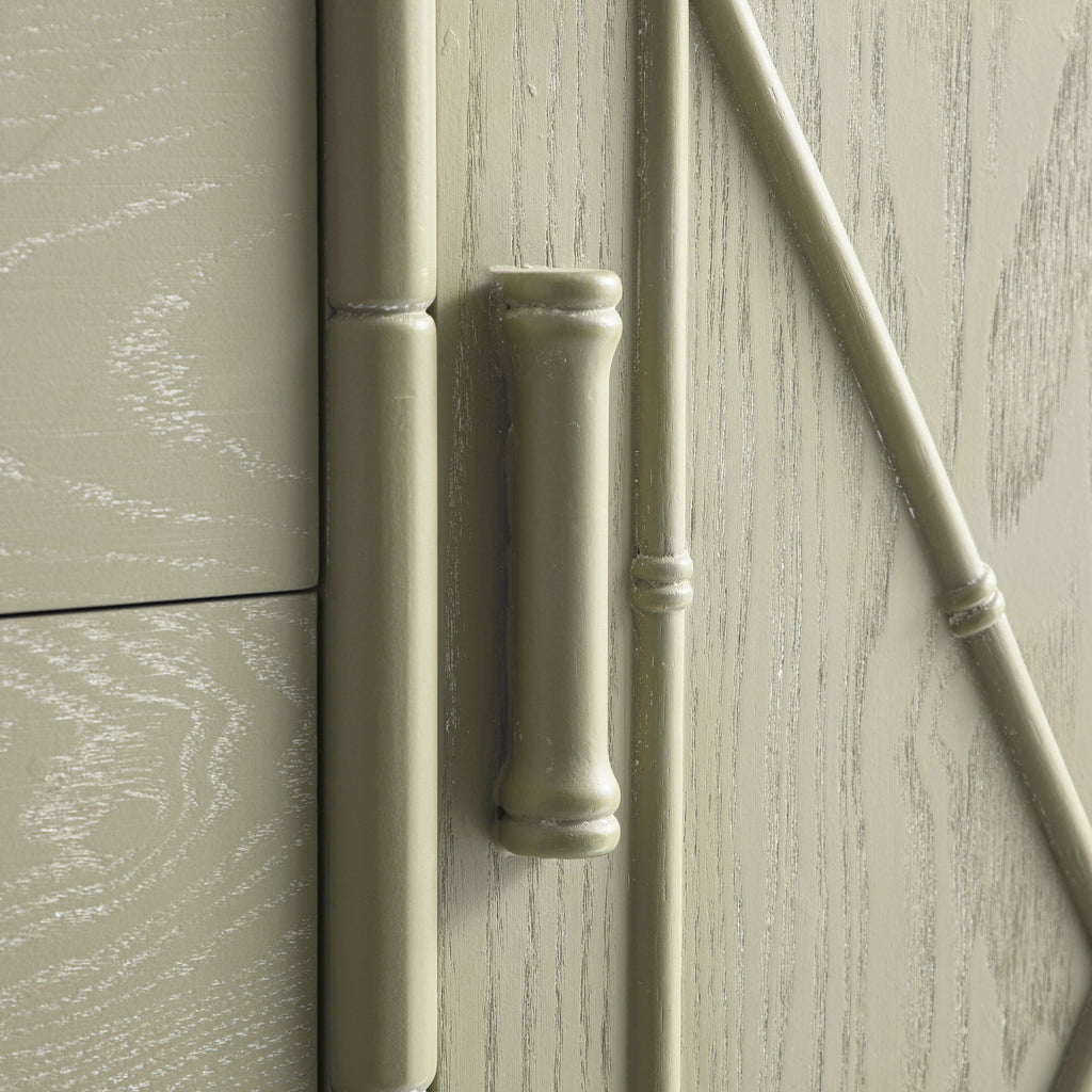 Elstowe Faux Bamboo 1-Door 3-Drawer Sideboard, Sage Green