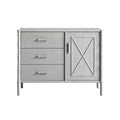 Elstowe Faux Bamboo 1-Door 3-Drawer Sideboard, Warm Grey