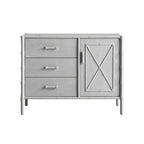 Elstowe Faux Bamboo 1-Door 3-Drawer Sideboard, Warm Grey
