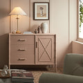 Elstowe Faux Bamboo 1-Door 3-Drawer Sideboard, Nude Pink
