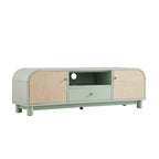 Maude TV Unit, Muted Pistachio Ash with Raffia
