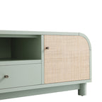 Maude TV Unit, Muted Pistachio Ash with Raffia