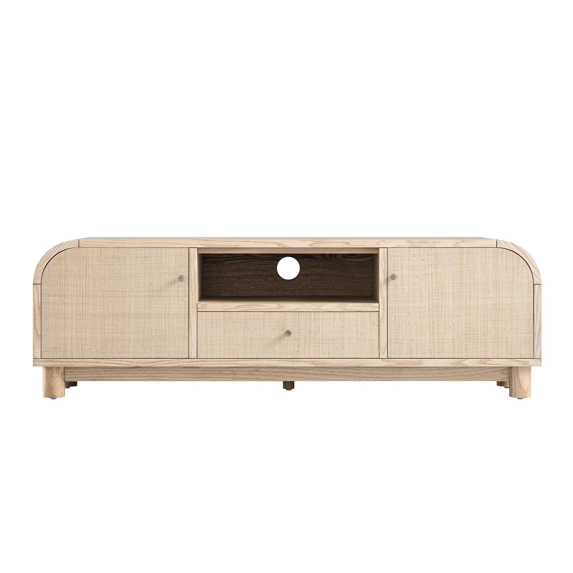 Maude TV Unit, Natural Ash with Raffia