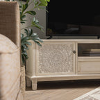 Chantilly Whitewashed Corner TV Unit