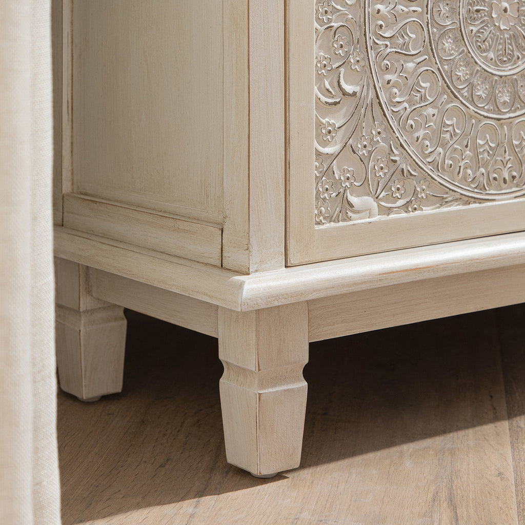 Chantilly Whitewashed Corner TV Unit