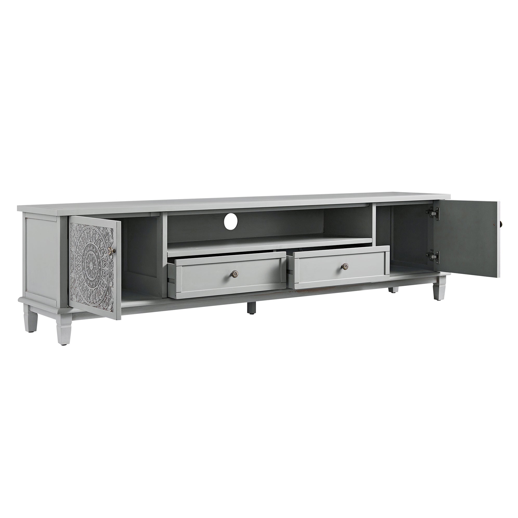 Chantilly Mid Grey 200cm Wide TV Unit