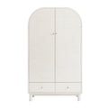 Maude Double Wardrobe, Washed White Ash with Raffia