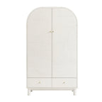 Maude Double Wardrobe, Washed White Ash with Raffia