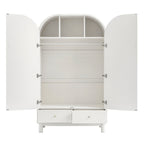 Maude Double Wardrobe, Washed White Ash with Raffia