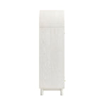 Maude Double Wardrobe, Washed White Ash with Raffia