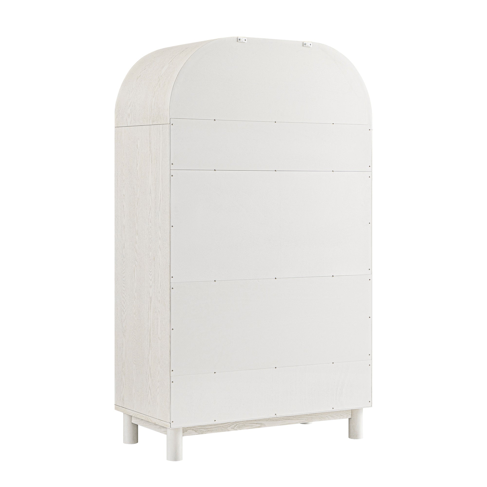Maude Double Wardrobe, Washed White Ash with Raffia
