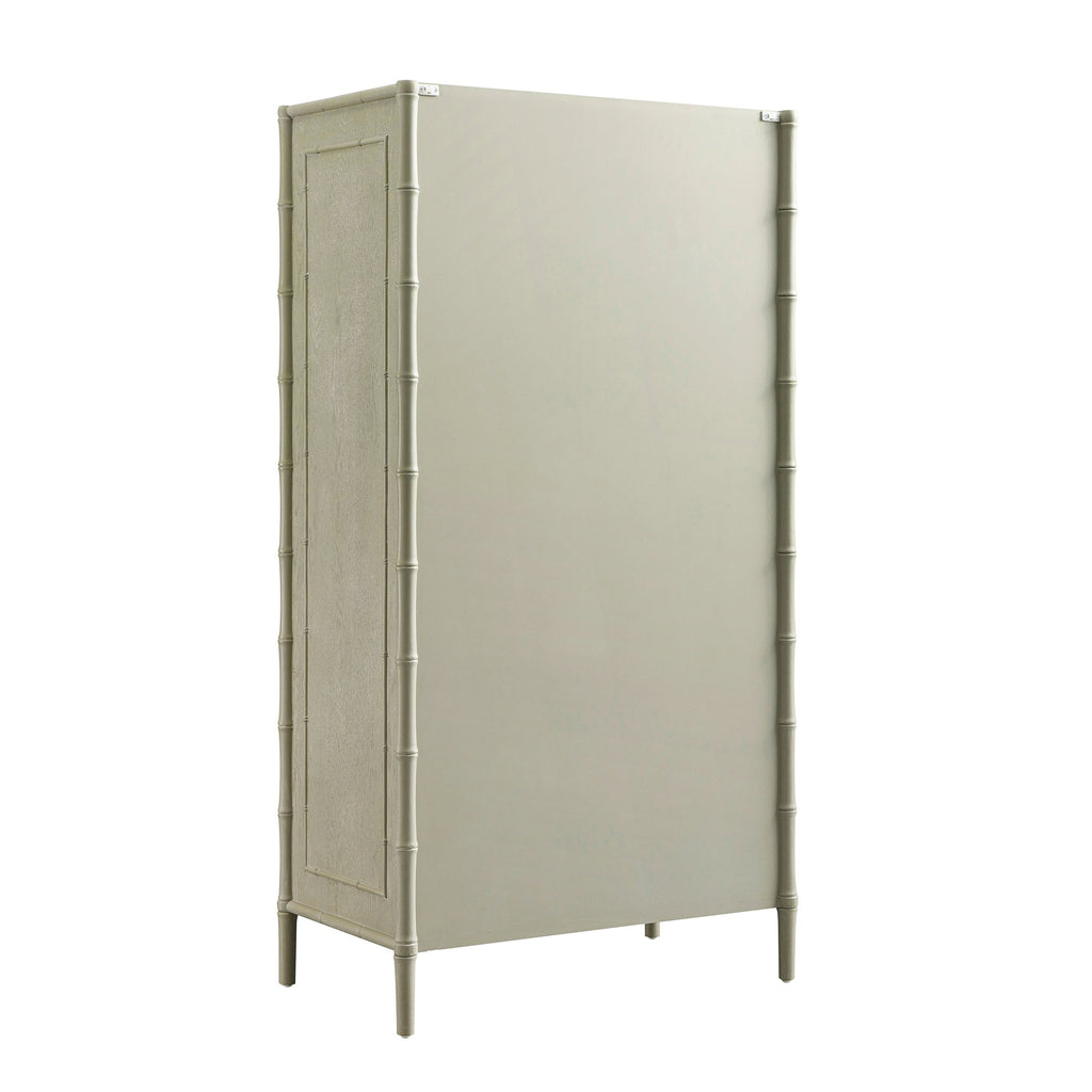 Elstowe Faux Bamboo Double Wardrobe, Sage Green
