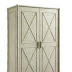 Elstowe Faux Bamboo Double Wardrobe, Sage Green