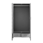 Elstowe Faux Bamboo Double Wardrobe, Warm Grey