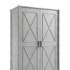 Elstowe Faux Bamboo Double Wardrobe, Warm Grey